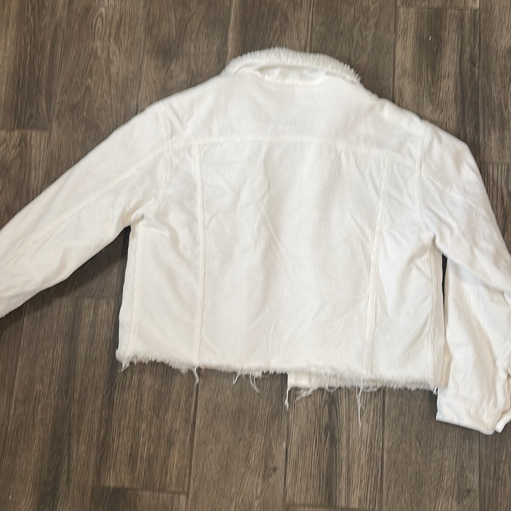 John Galt Brandy Melville Cream Sherpa-Lined Raw edge Jacket - Picture 5 of 5